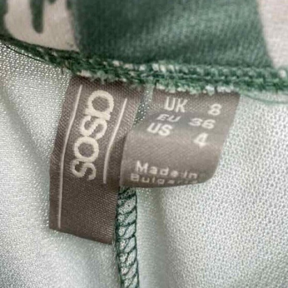 Asos Design Womens Size 4 High Rise Pleated Midi Skirt in Brush Stroke Print - Picture 6 of 8